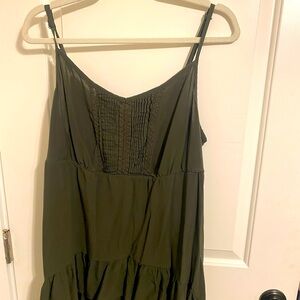 Torrid Olive Green Lace Tiered Babydoll Tank Size 2